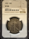 1921 Walking Liberty Half Dollar, VF20 NGC (11908)