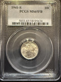 1941-S Mercury Head Dime, MS65FB, PCGS (11910)
