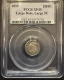1835 Capped Bust Half Dime, LD L5C XF45 PCGS (11920)