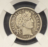 1892-O Barber Dime, VF30 NGC, (11956)