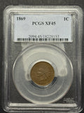 1869 Indian Head Cent, XF45 PCGS (11968)