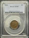 1866 Indian Head Cent, XF45 PCGS (11971)