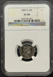 1895-S Barber Dime, XF40 NGC, (11988)