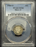 1905-O Barber Dime, Micro-O, VF20 PCGS (11996)