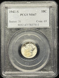 1941-S Mercury Head Dime, MS67 PCGS (12024)