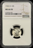 1943-D Mercury Head Dime, MS66FB NGC (12028)