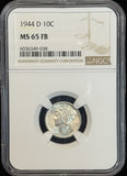 1944-D Mercury Head Dime, MS65FB, NGC (12032)