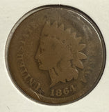 1864-L Indian Head Cent, Circulated (12093)