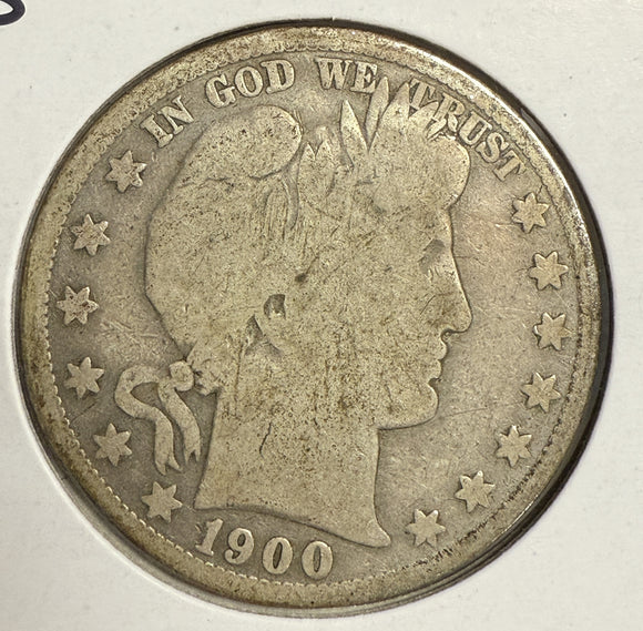 1900-S Barber Half Dollar, Circulated. (12113)