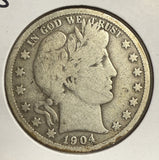 1904-S Barber Half Dollar, Circulated. (12115)