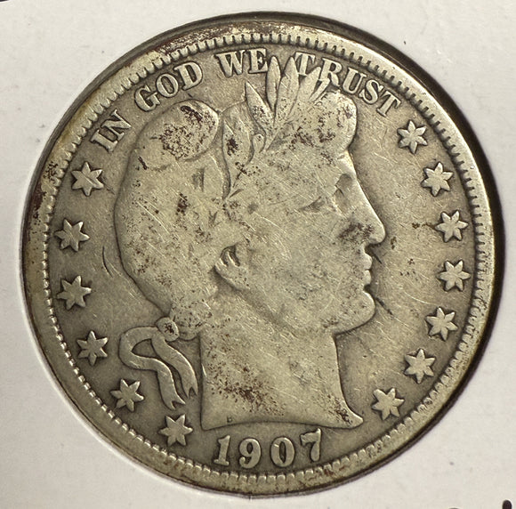 1907-O Barber Half Dollar, Circulated. (12121)