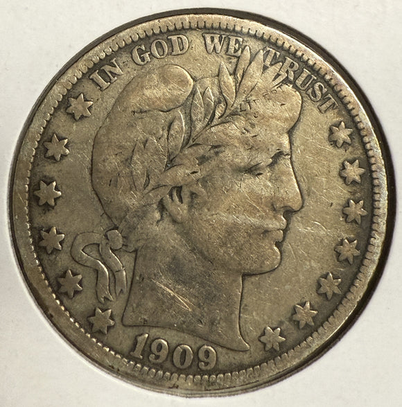 1909 Barber Half Dollar, Circulated. (12123)