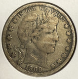 1909 Barber Half Dollar, Circulated. (12123)