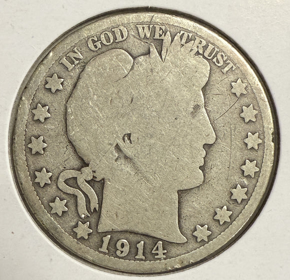 1914 Barber Half Dollar, Circulated. (12133)