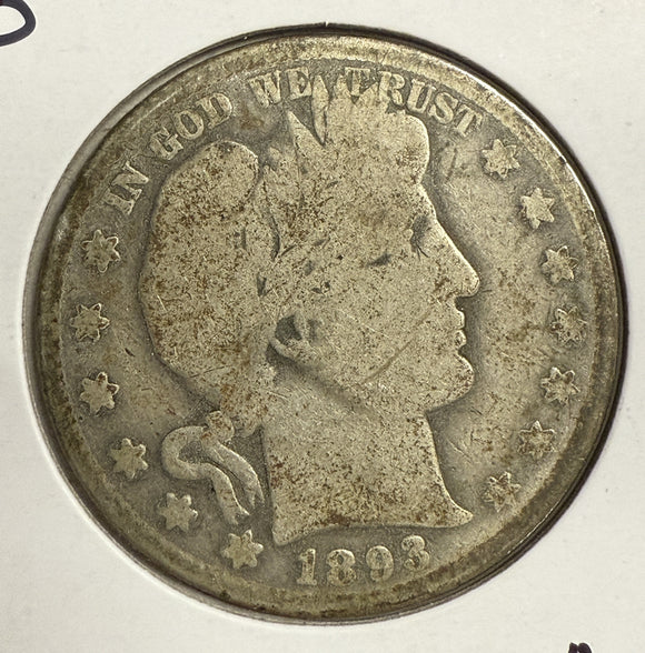1893-O Barber Half Dollar, Circulated. (12139)