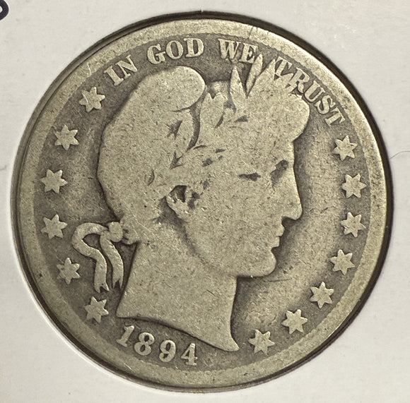 1894-O Barber Half Dollar, Circulated. (12143)