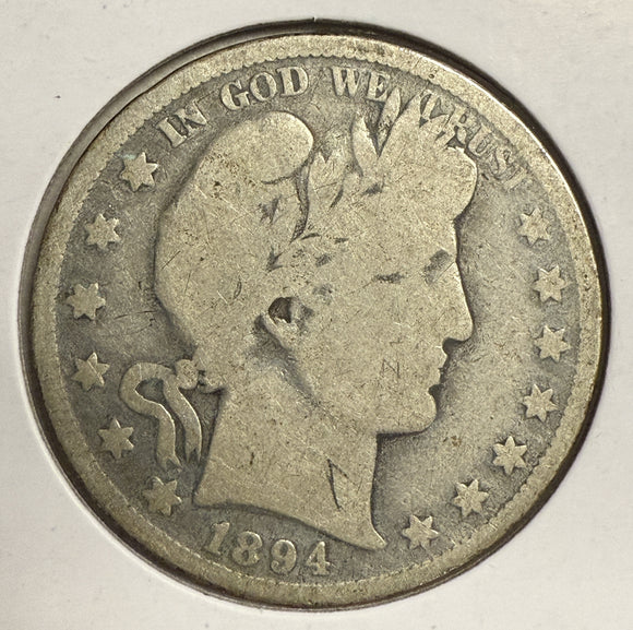 1894 Barber Half Dollar, Circulated. (12145)