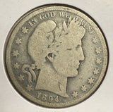 1894 Barber Half Dollar, Circulated. (12145)