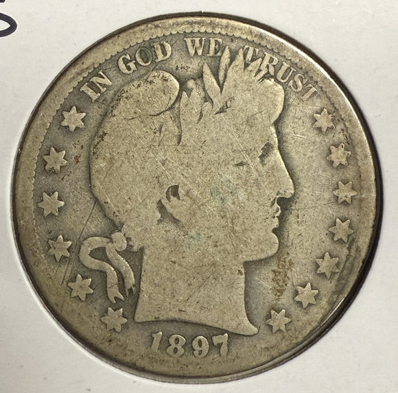 1897-S Barber Half Dollar, Circulated. (12151)
