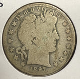 1897-S Barber Half Dollar, Circulated. (12151)