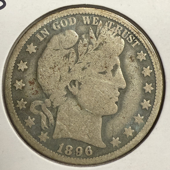 1896-O Barber Half Dollar, Circulated. (12153)