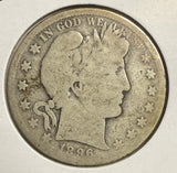 1896-S Barber Half Dollar, Circulated. (12157)