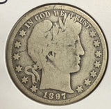 1897-O Barber Half Dollar, Circulated. (12159)