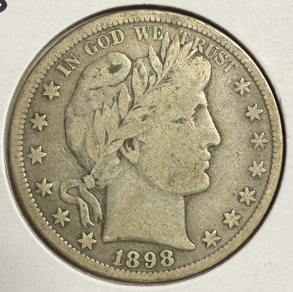 1898-S Barber Half Dollar, Circulated. (12161)