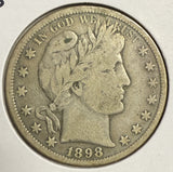 1898-S Barber Half Dollar, Circulated. (12161)