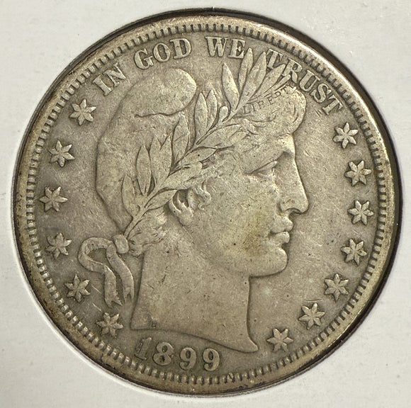 1899 Barber Half Dollar, VF. (12165)