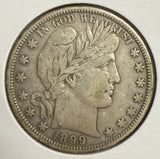 1899 Barber Half Dollar, VF. (12165)