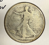1917-D Obv Walking Liberty Half Dollar, VG (12193)