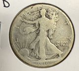 1916-D Walking Liberty Half Dollar, VG (12197)