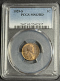 1929-S Lincoln Cent, MS63RD PCGS (12337)