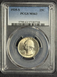 1935-S Washington Quarter, MS63 PCGS (12349)