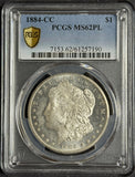1884-CC Morgan Silver Dollar, MS62PL PCGS Gold Shield  (12373)