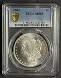 1885 Morgan Silver Dollar, MS65 PCGS Gold Shield  (12377)