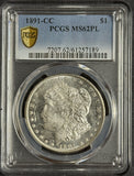 1891-CC Morgan Silver Dollar, MS62PL PCGS Gold Shield  (12385)