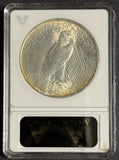 1923 DDR Peace Silver Dollar, MS62 ANACS, (12426), Old Soap Box Holder
