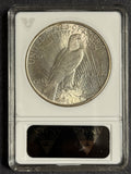 1934 Peace Silver Dollar, MS63 ANACS Soapbox Holder. (12442)