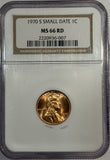 1970-S Lincoln Cent, Small Date, MS66RD NGC, (12520)