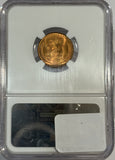 1945-D Lincoln Cent MS67RD NGC, (12528)