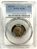 1927-D Lincoln Cent AU58 PCGS, (12578)