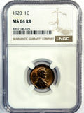 1920 Lincoln Cent MS64RB NGC (12603)