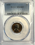 1919 Lincoln Cent, MS63BN, PCGS, (12611)
