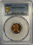 1918-D Lincoln Cent, MS64RB, PCGS Gold Shield, (12613)