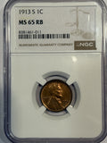 1913-S Lincoln Cent, MS65RB NGC (12625)