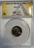 1913 Lincoln Cent, MS62BN ANACS (12629)