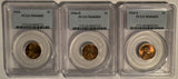 1944 P ,D ,S Lincoln Cents. MS66RD PCGS, (12652)