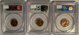 1945 P ,D ,S Lincoln Cents. MS66RD PCGS, (12654)